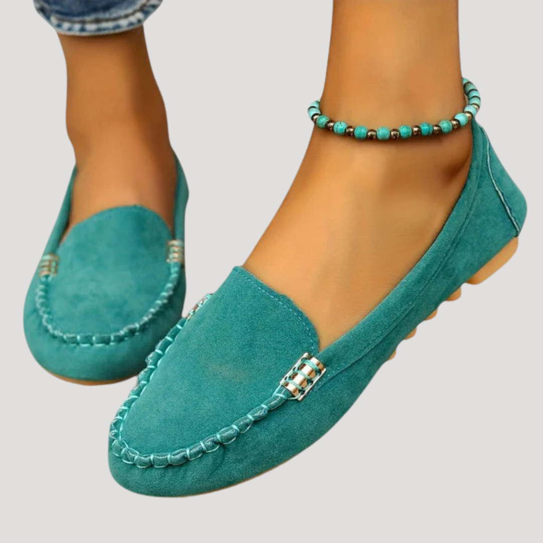 Celeste | Scarpe Basse Donna Cuciture Visibili Casual