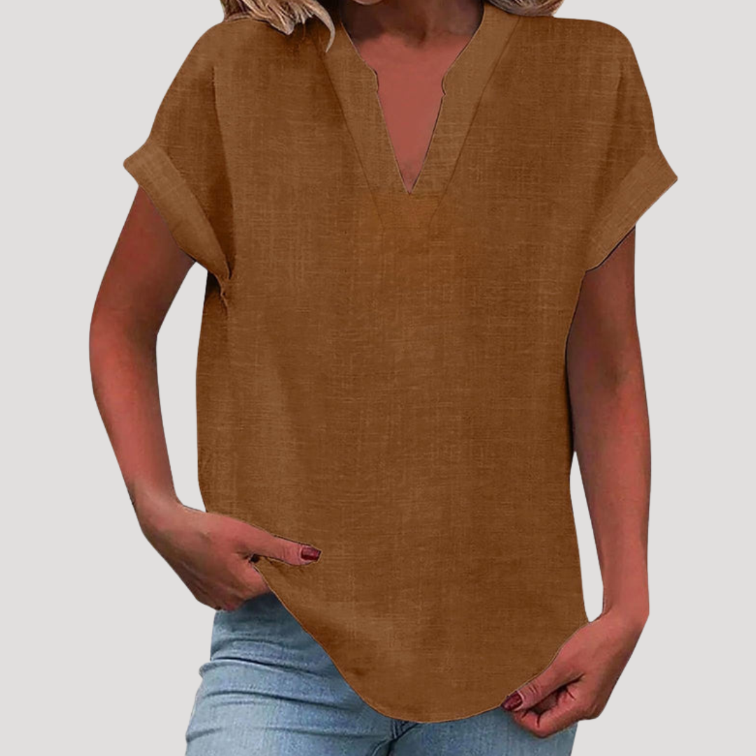 Francesca | Blusa Donna Col V Maniche Corte Casual