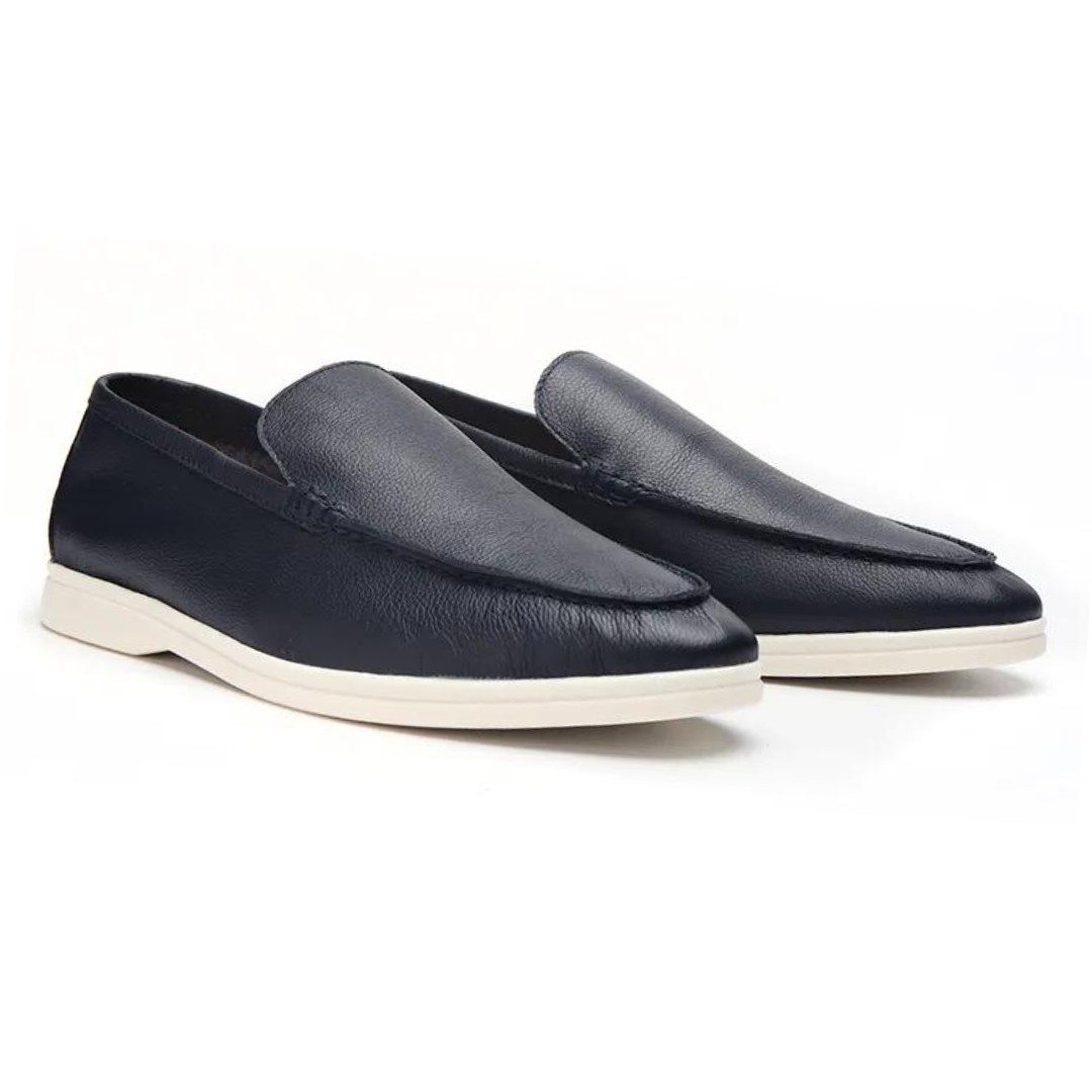 Moreno | Mocassini slip-on con suola bianca da uomo