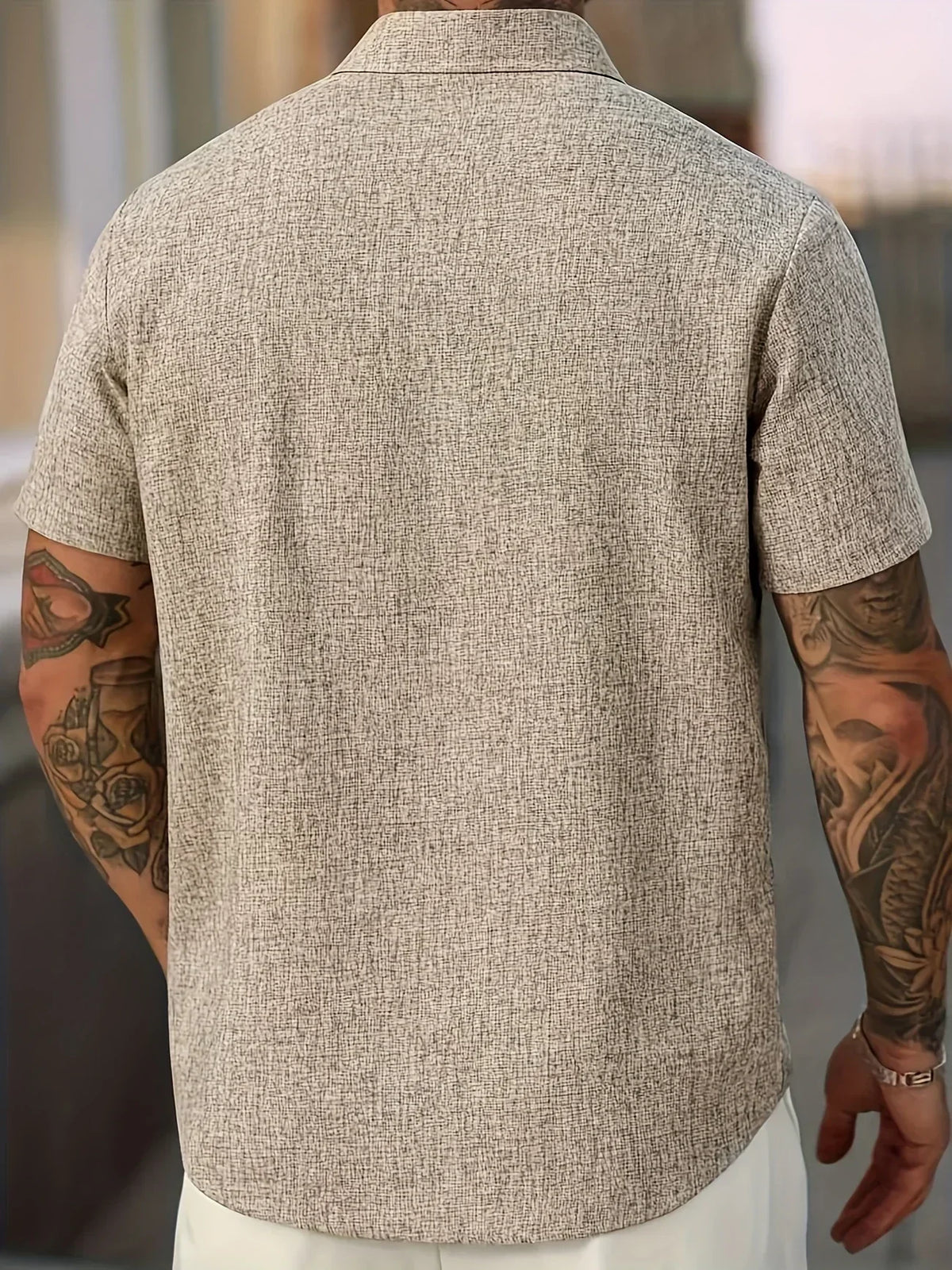 Daniele | Camicia a maniche corte con bottoni a contrasto da uomo