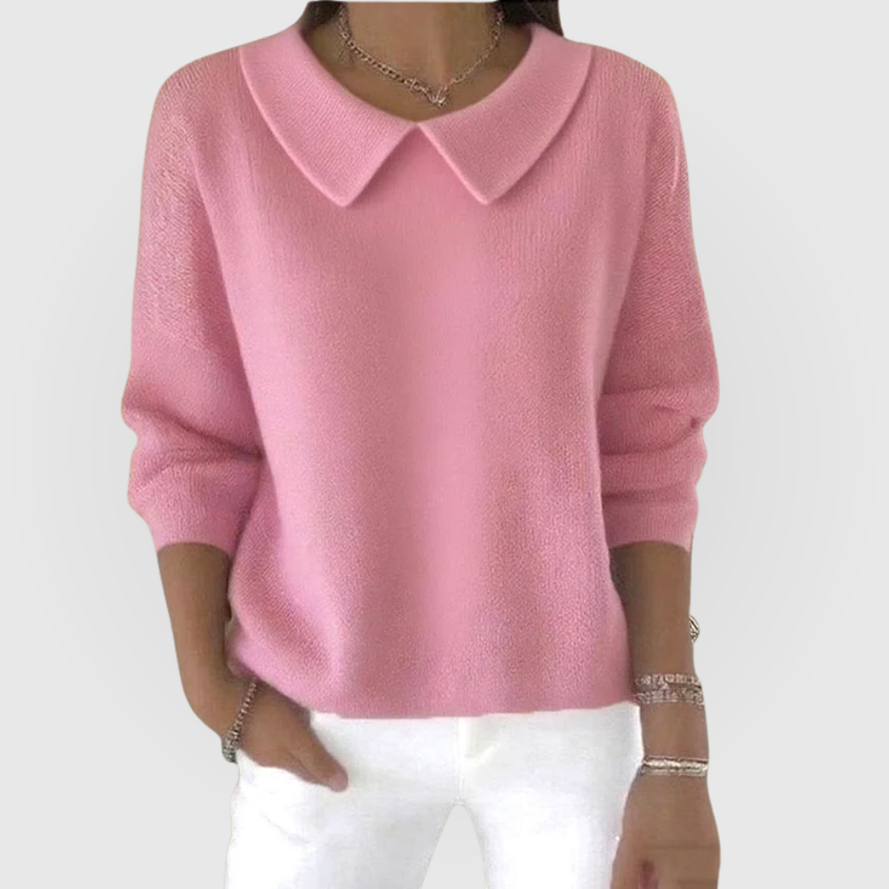 Eliane | Pull Donna Unito Maniche Lunghe Collo Claudine