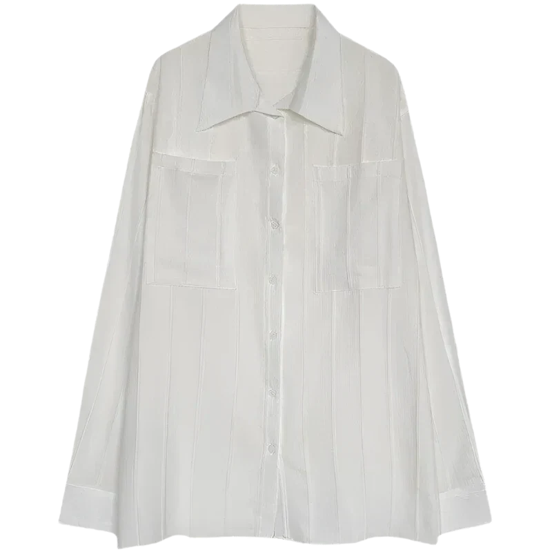 Fabio | Camicia a righe con due tasche e maniche lunghe da uomo