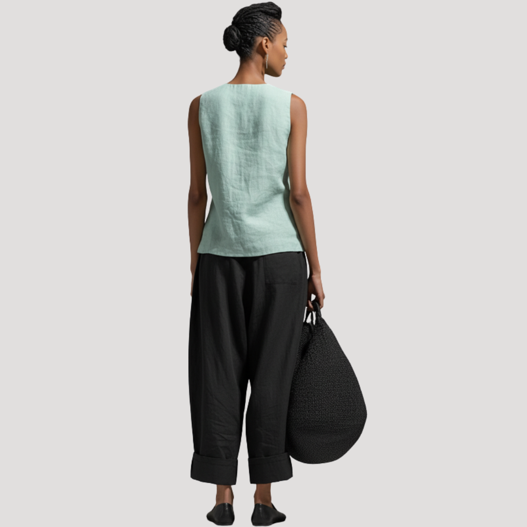 Viola | Blusa Donna Col V Senza Maniche Elegante