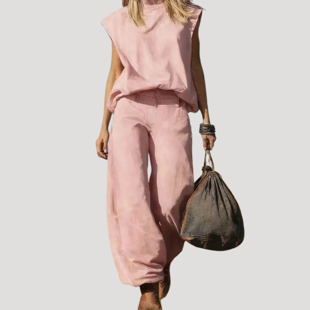 Sabine | Completo Donna Jean Pantalone Largo Tendenza