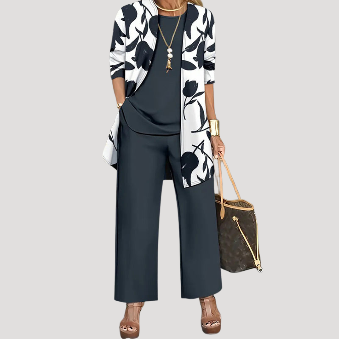 Maria Sole | Tailleur Pantalone Tre Pezzi Donna Floreale