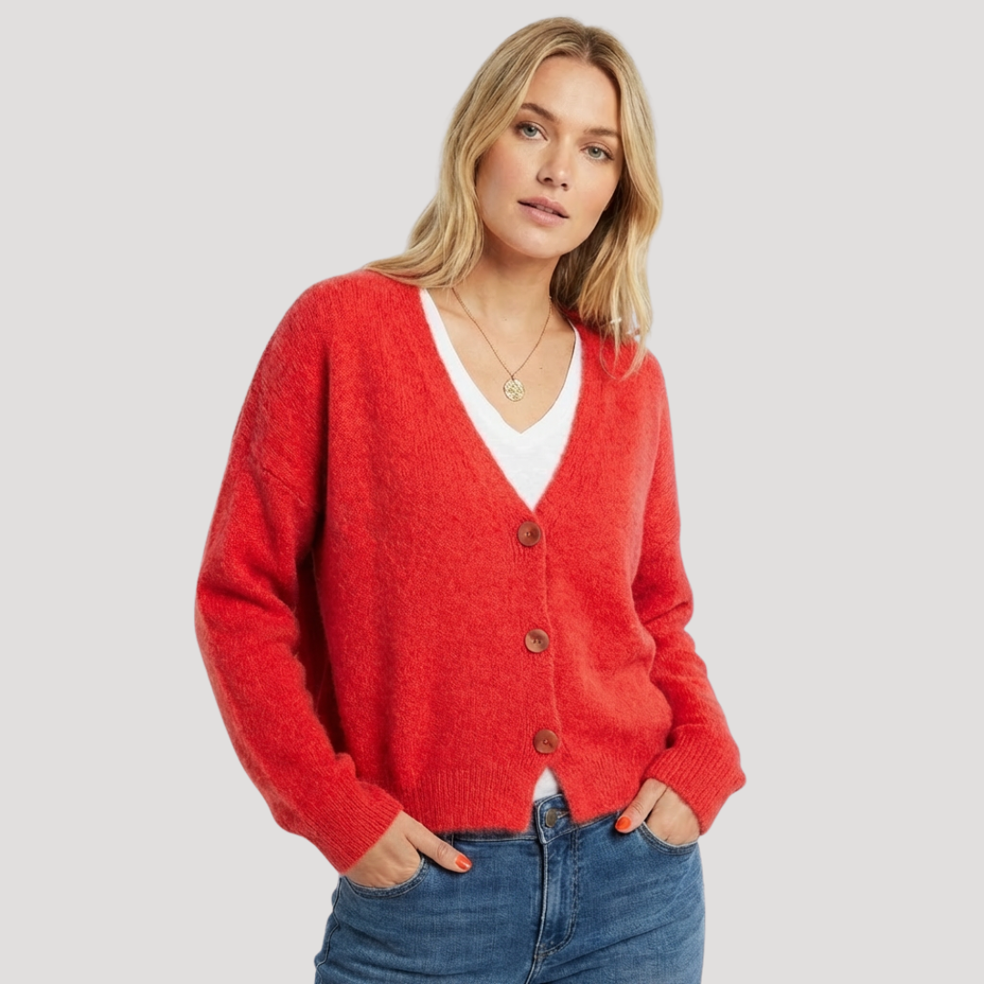 Aurore | Cardigan Donna in Maglia Col V Con Bottoni