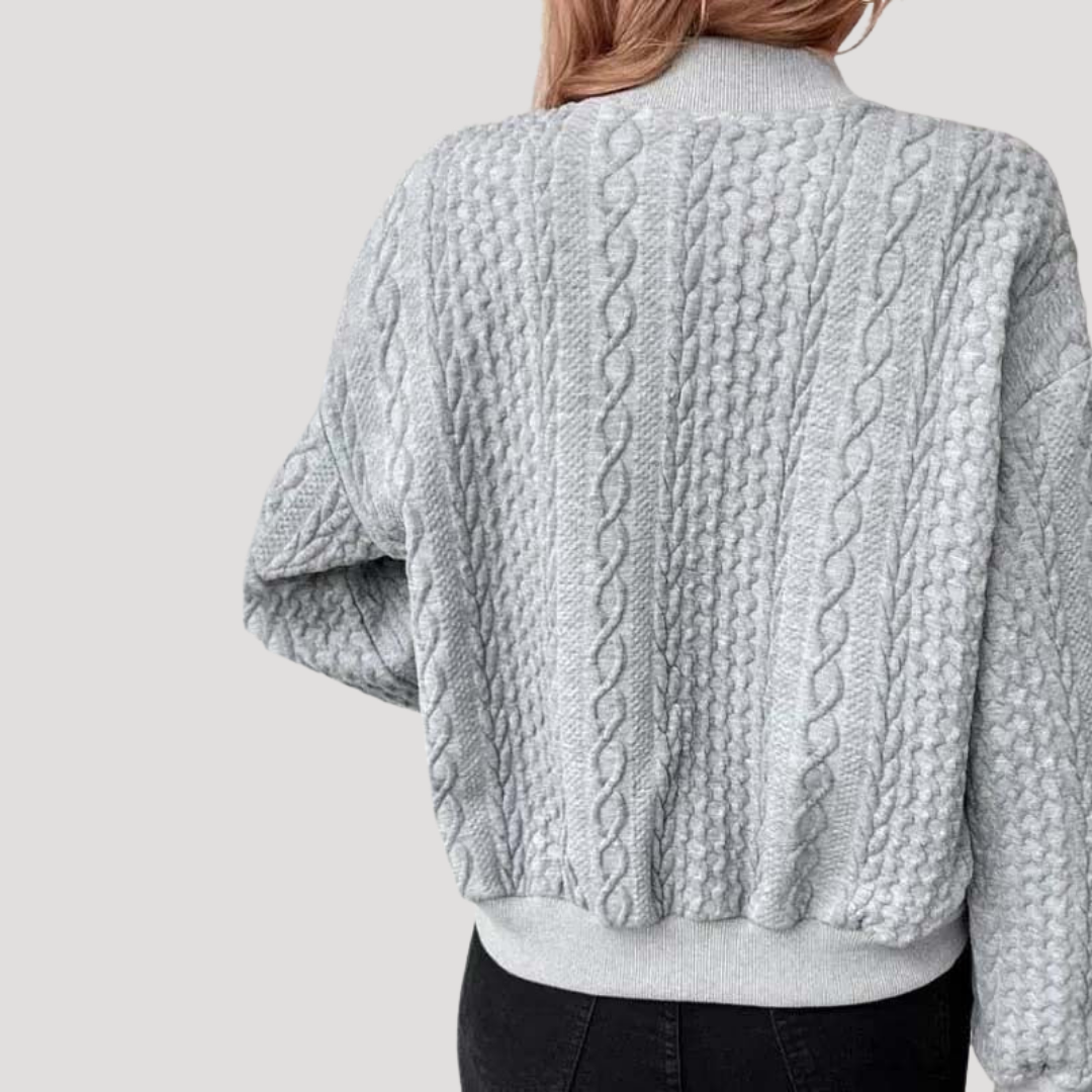Tiziana | Cardigan Donna in Maglia Intrecciata con Bottoni