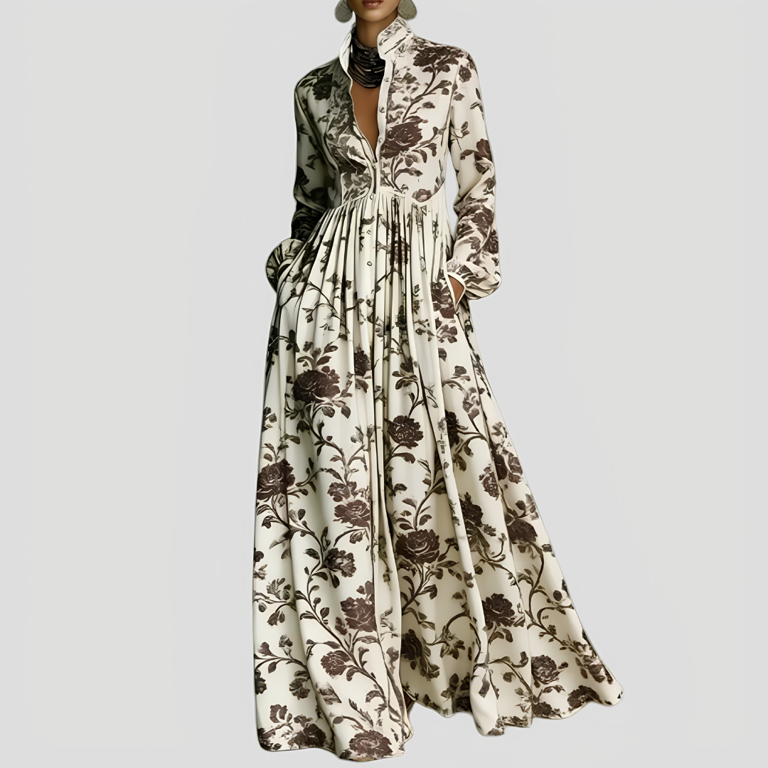 Jeanne | Robe Lunga Elegante Donna Con Bottoni
