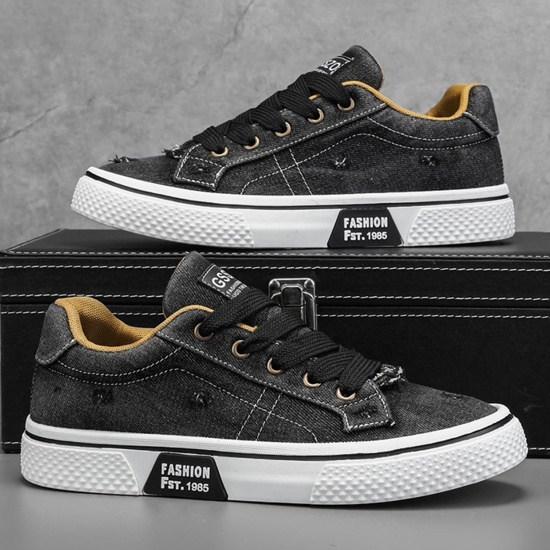 Piero | Sneakers basse in denim con lacci da uomo