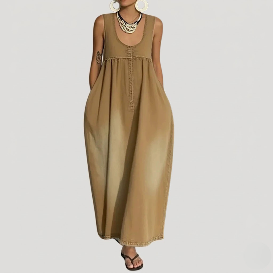 Babette | Abito Lungo In Jeans Fluido Donna Senza Maniche