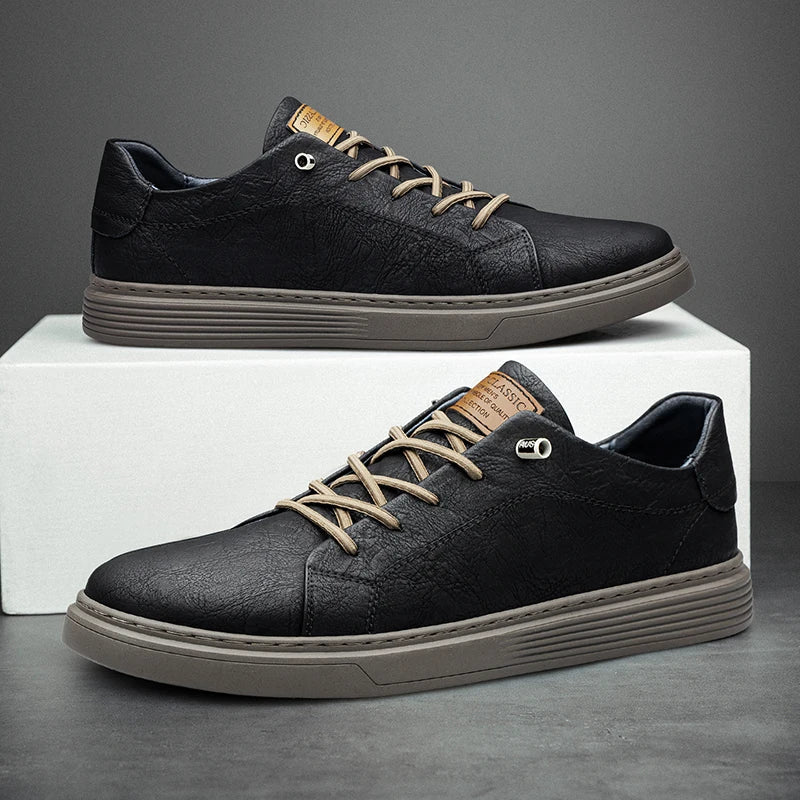 Ettorino | Sneakers basse stringate con suola a righe da uomo