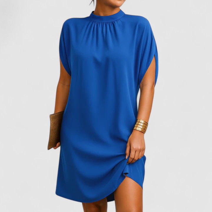 Vittoria | Abito Corto Donna Ampio Collo Arricciato Chic