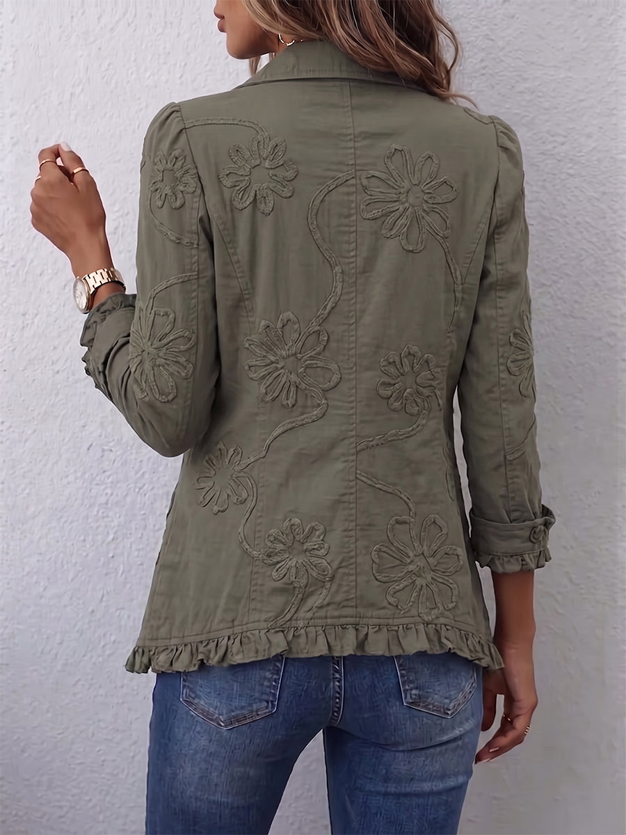 Kamberly | Giacca ricamata a fiori con rouches da Donna