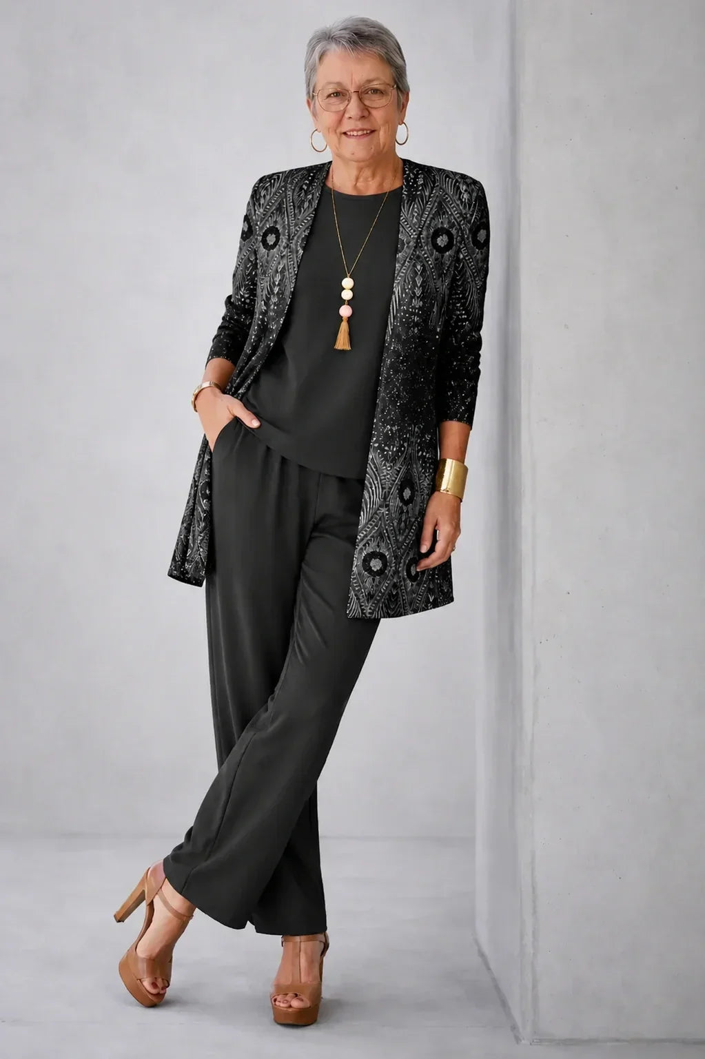 Vera | Completo 3 pezzi con cardigan paisley per donna