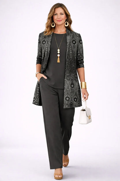 Vera | Completo 3 pezzi con cardigan paisley per donna