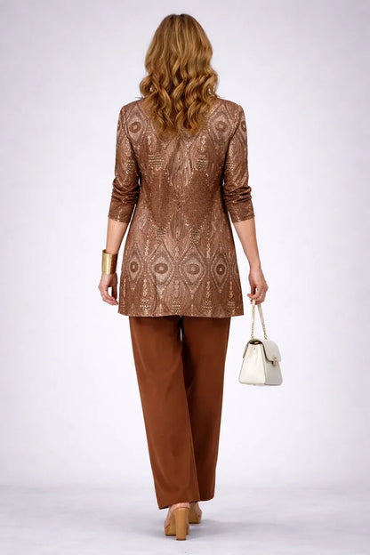 Lidia | Completo 3 pezzi paisley ruggine per donna