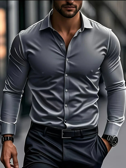 Vincenzo | Camicia a maniche lunghe con bottoni da uomo