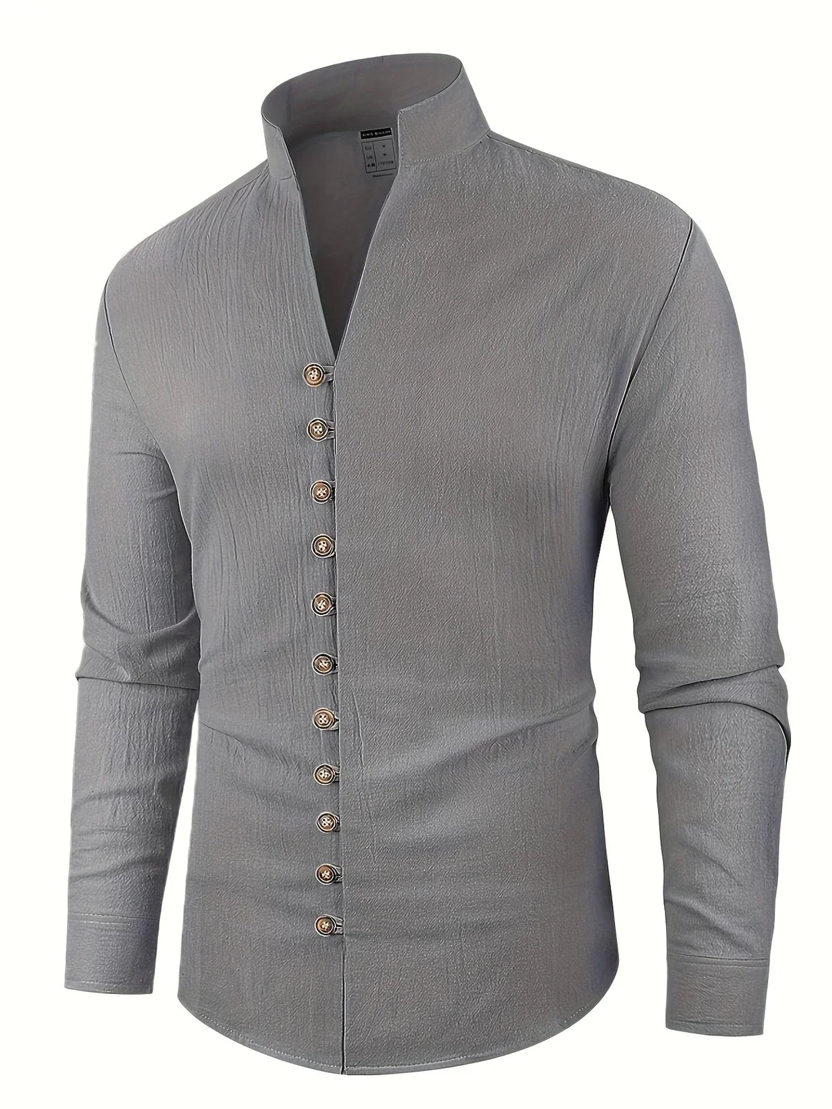 Filippo | Camicia con colletto alla coreana e bottoni da uomo