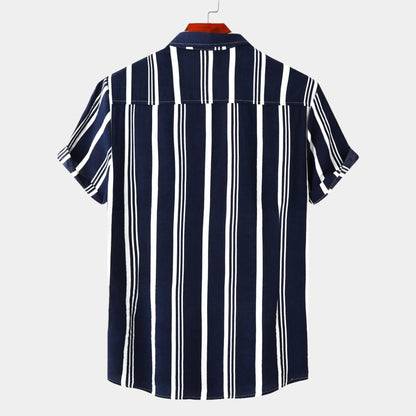 Manuel | Camicia a righe verticali a maniche corte da uomo
