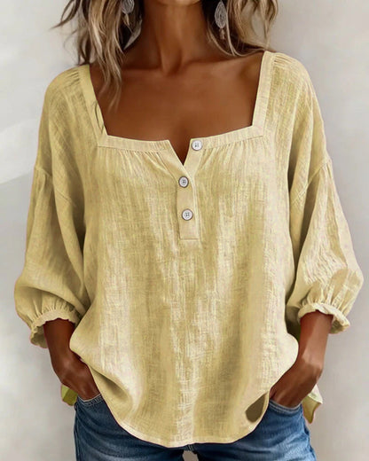 Isotta | Blusa scollo quadrato maniche a lanterna per donna