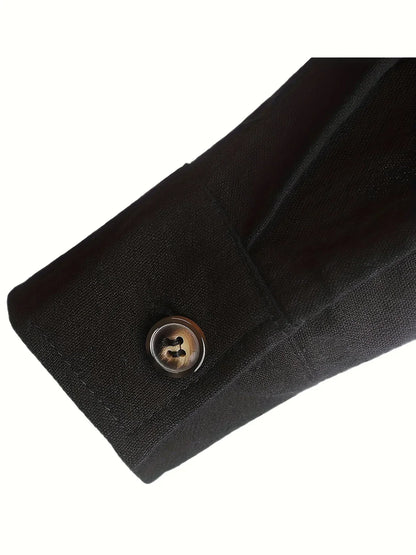 Filippo | Camicia con colletto alla coreana e bottoni da uomo