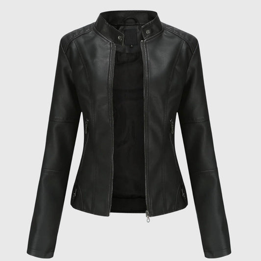 Alice | Giacca in Pelle Donna Con Zip Collo Alto