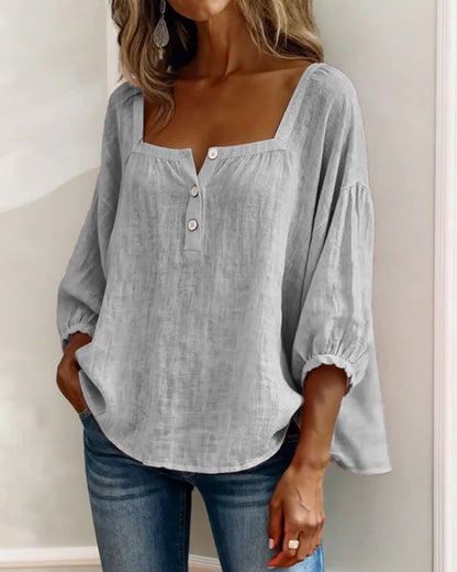 Isotta | Blusa scollo quadrato maniche a lanterna per donna