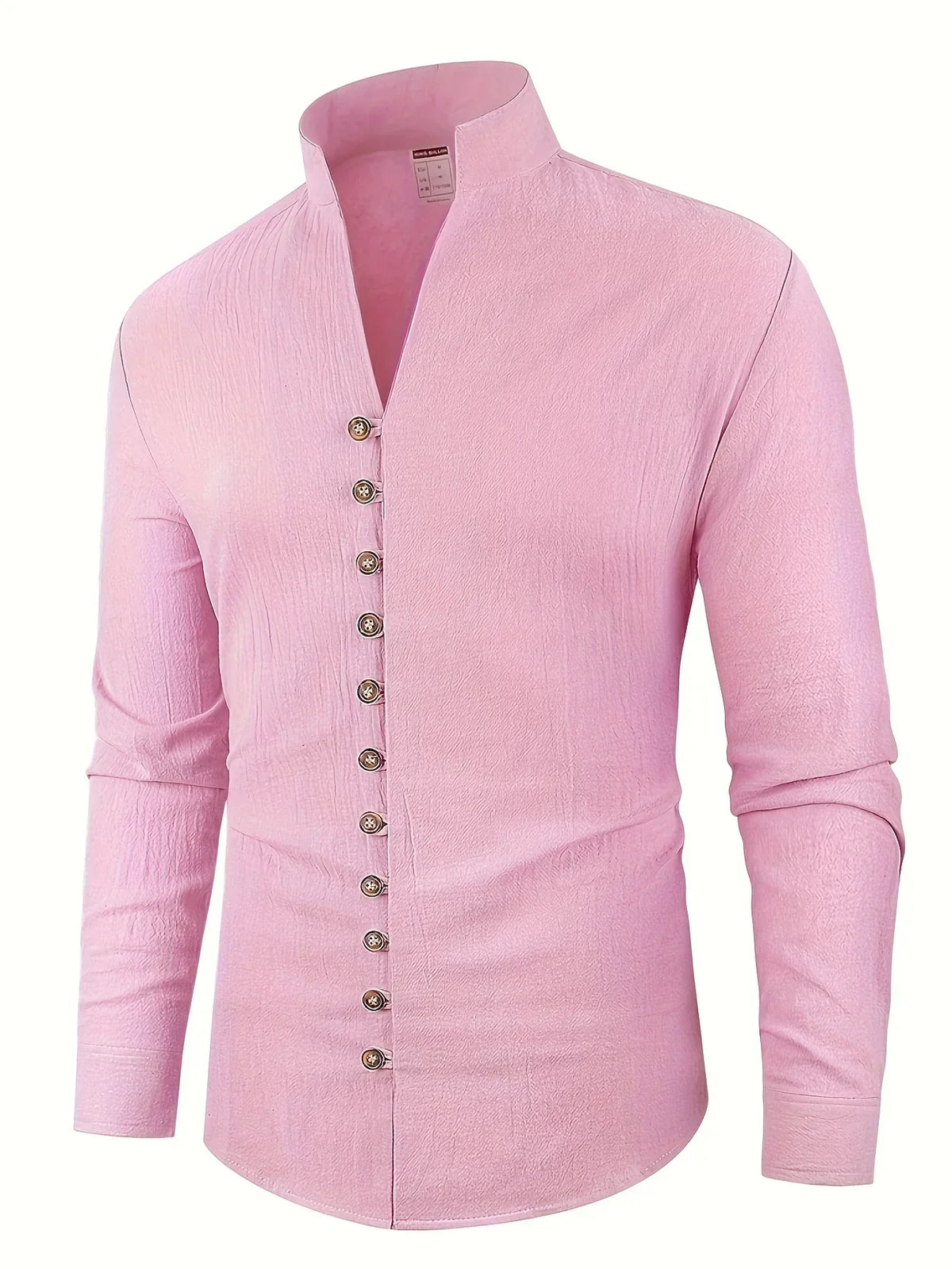Filippo | Camicia con colletto alla coreana e bottoni da uomo