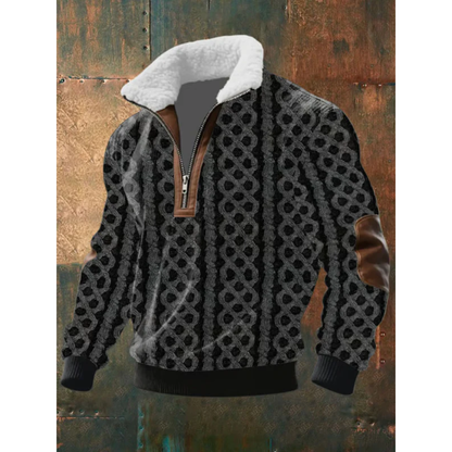Paride | Maglione con collo alto, zip e collo in pile da uomo
