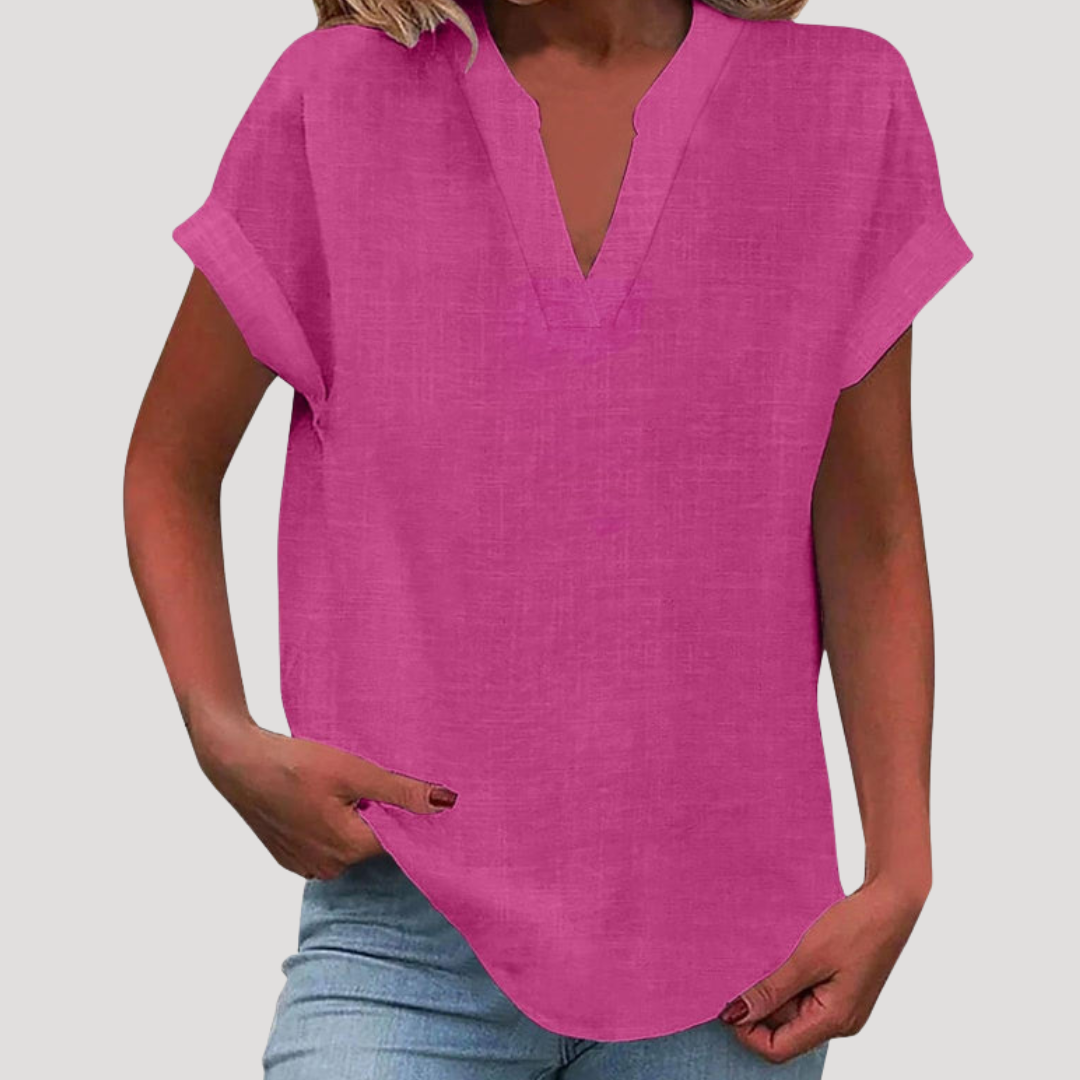Francesca | Blusa Donna Col V Maniche Corte Casual