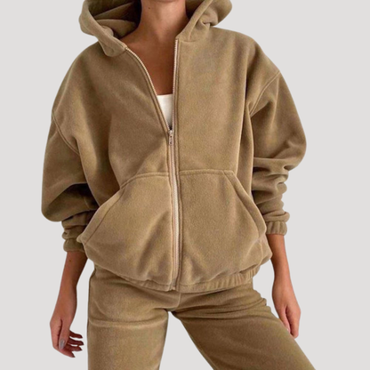 Teresa | Completo Coordinato Donna Felpa con Cappuccio Zip e Pantaloni Jogging