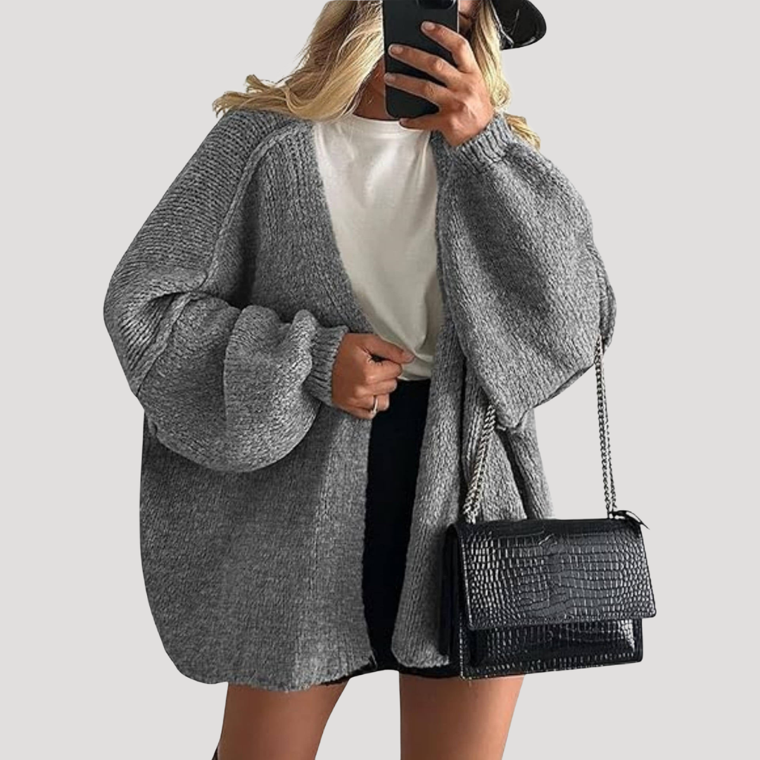 Hortense | Gilet Oversize Donna in Maglia Aperto Davanti
