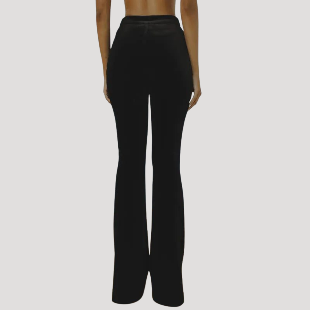 Paloma | Tailleur Donna in Velluto con Blazer Slim Fit e Pantaloni Svasati