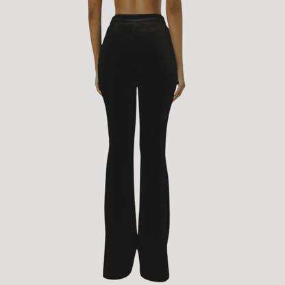 Paloma | Tailleur Donna in Velluto con Blazer Slim Fit e Pantaloni Svasati