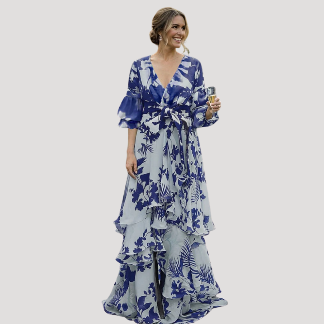 Anna | Robe Lunga Floreale Elegante Donna Per Matrimonio