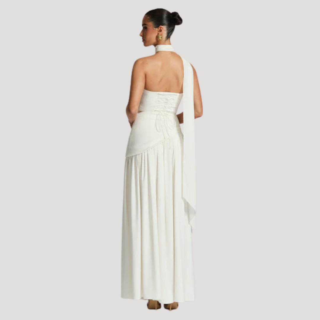 Renata | Abito lungo a bustier plissettato elegante da cerimonia