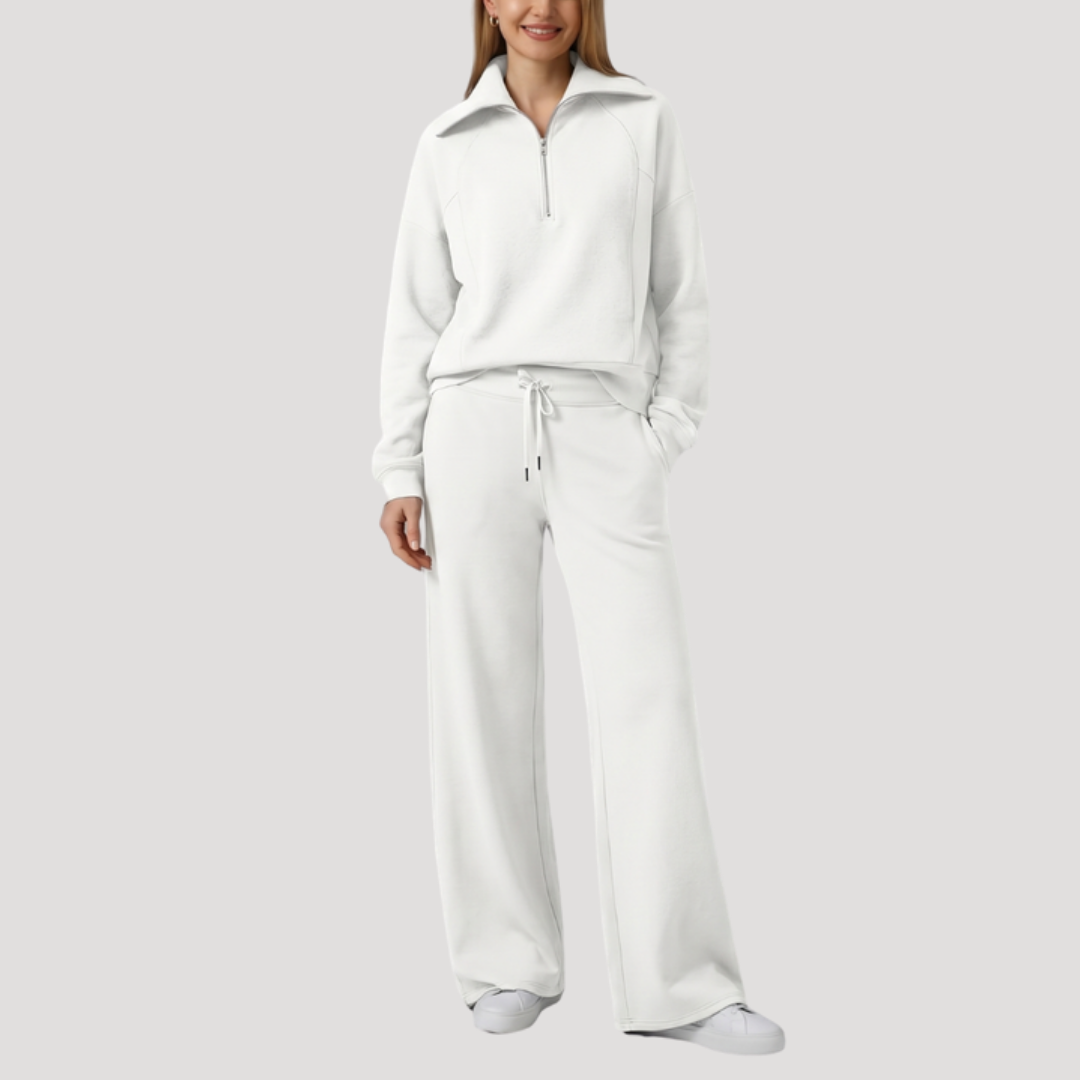 Maria Carmen | Completo Sportivo Donna Mezzo Zip con Pantaloni Larghi