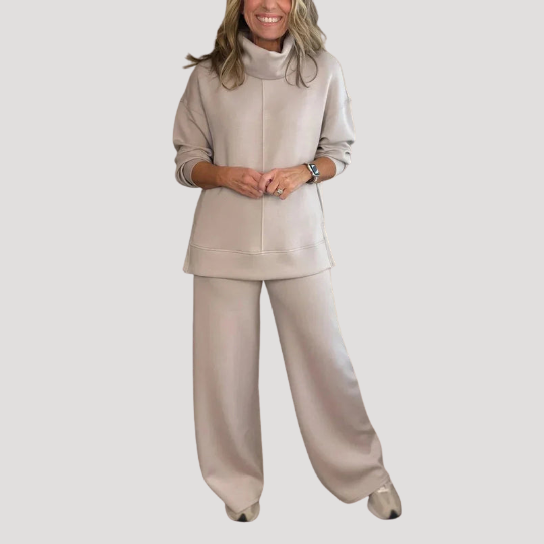 Selena | Completo Loungewear Donna in Maglia con Pantaloni Larghi