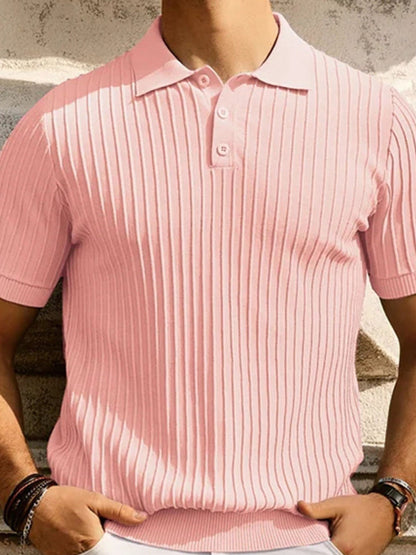 Adriano | Polo in maglia a coste con bottoni da uomo