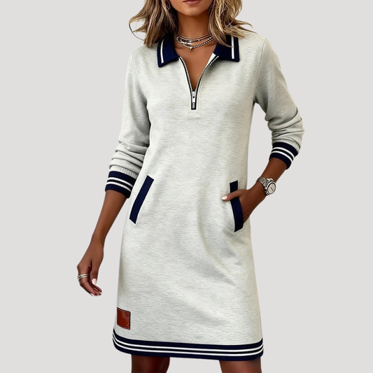Rocio | Robe Tunique Donna Maniche Lunghe Mezzo-Zip