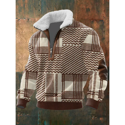 Paride | Maglione con collo alto, zip e collo in pile da uomo