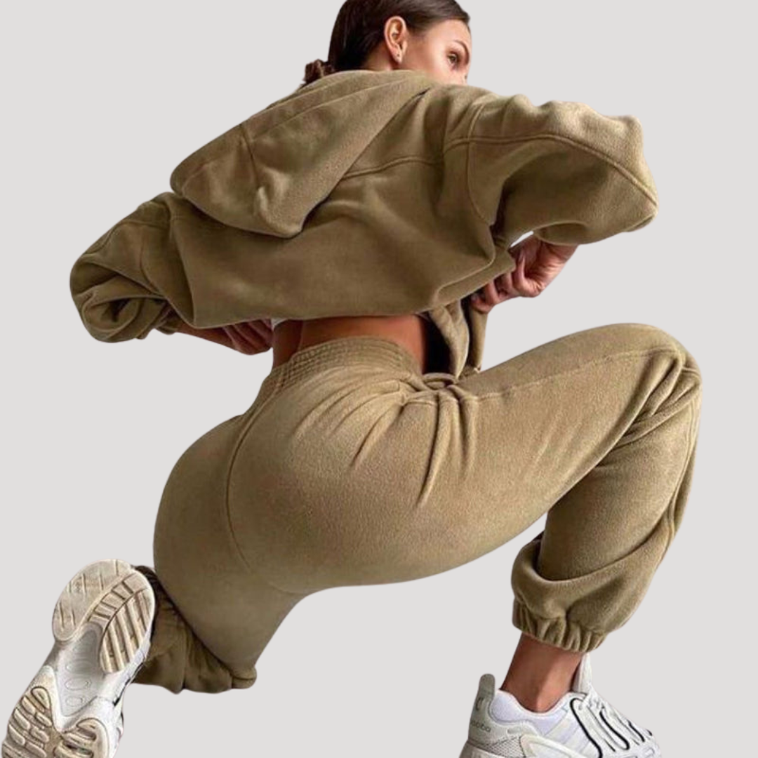 Teresa | Completo Coordinato Donna Felpa con Cappuccio Zip e Pantaloni Jogging