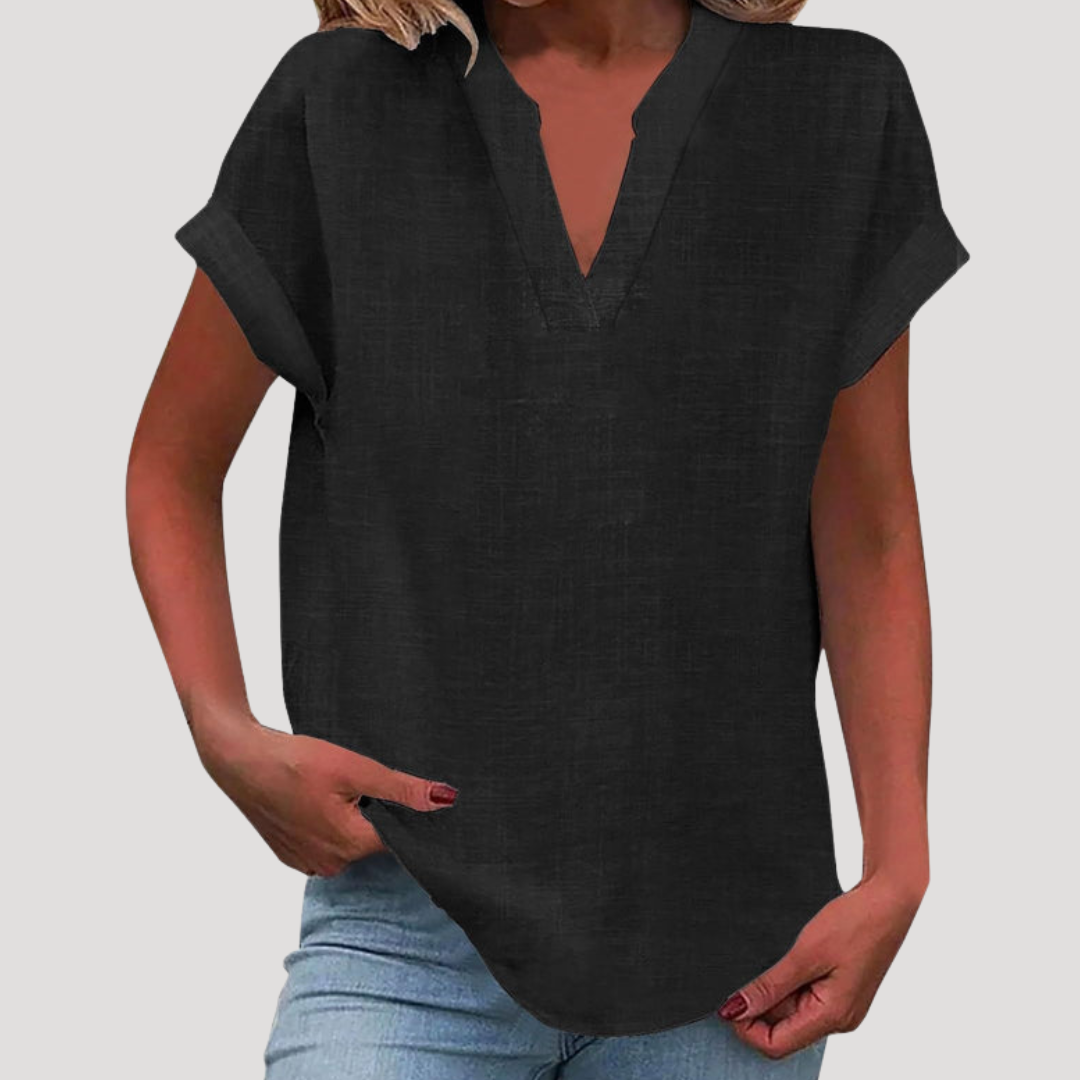 Francesca | Blusa Donna Col V Maniche Corte Casual