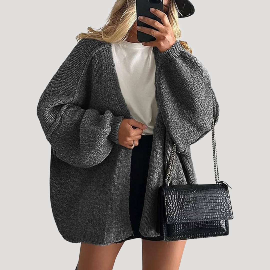 Hortense | Gilet Oversize Donna in Maglia Aperto Davanti