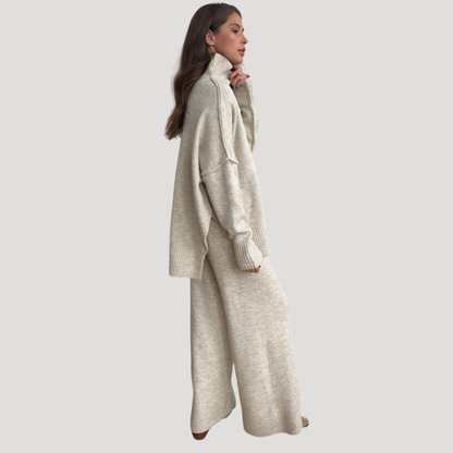 Gina | Completo Donna in Maglia Pullover Oversize e Pantaloni Larghi