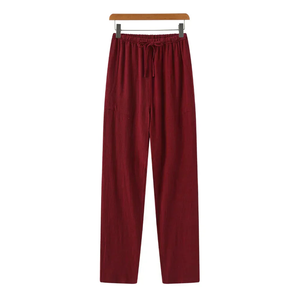 Enzo | Pantaloni a gamba dritta con coulisse e vita elastica da uomo
