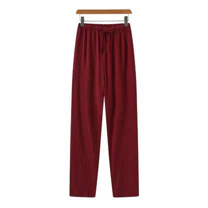 Enzo | Pantaloni a gamba dritta con coulisse e vita elastica da uomo