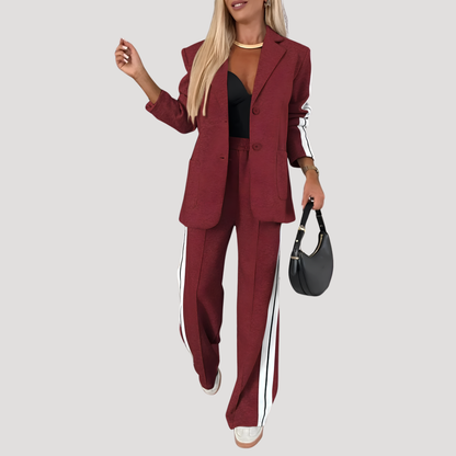 Juliette | Completo Blazer Donna con Pantaloni Larghi a Righe