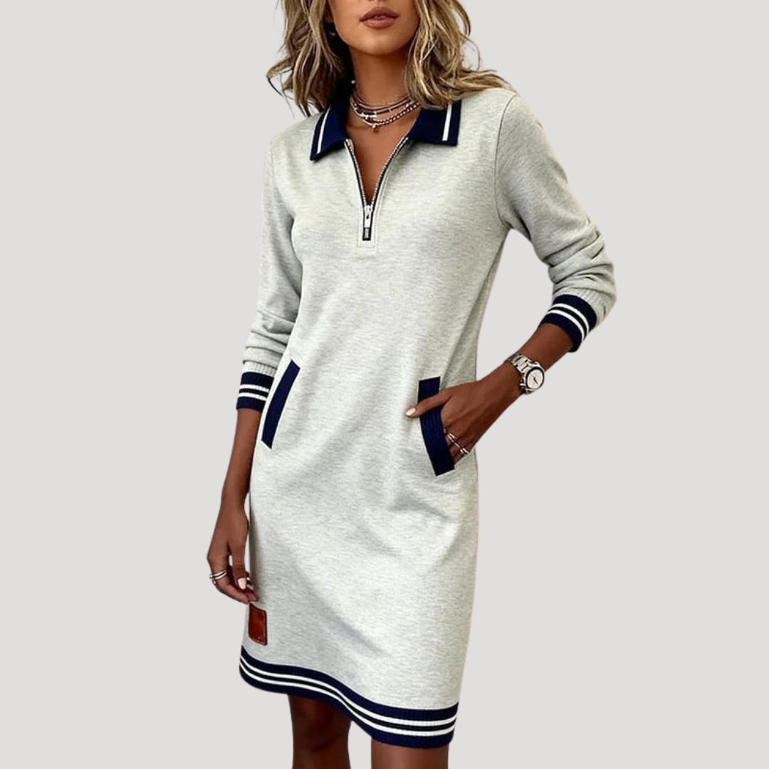 Rocio | Robe Tunique Donna Maniche Lunghe Mezzo-Zip