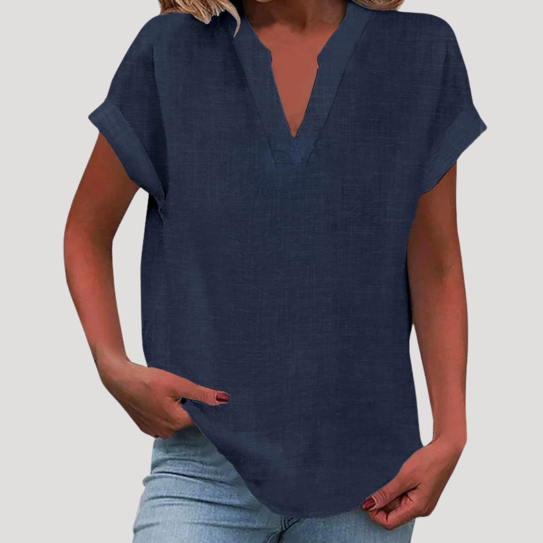 Francesca | Blusa Donna Col V Maniche Corte Casual